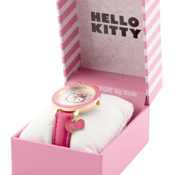 Sanrio Hello Kitty Pink Women's Watch, Charm, Leather, Gift Box - Picture 4 of 4
